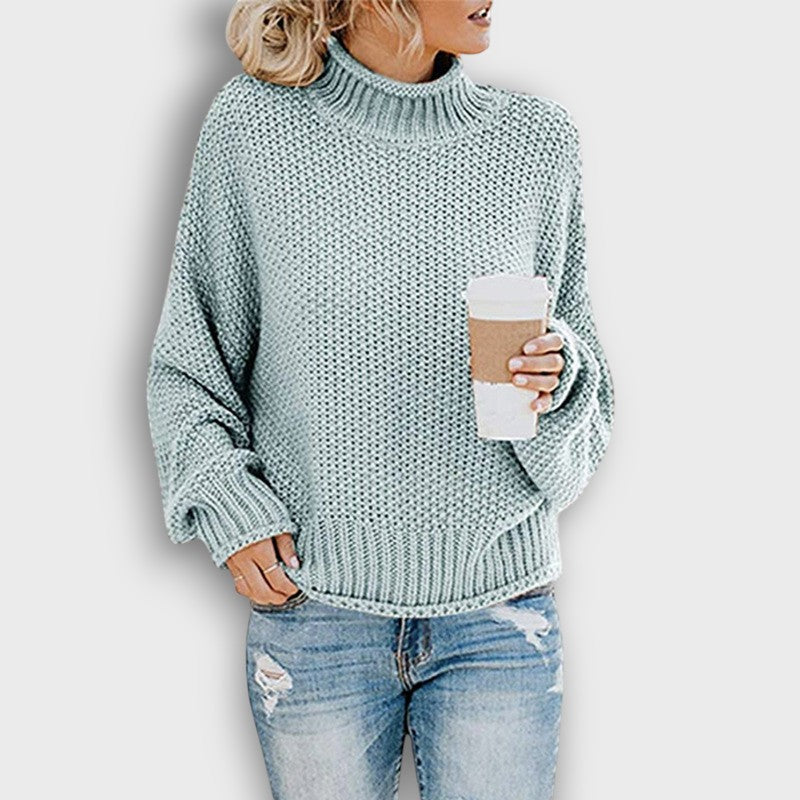 Pull en maille col montant