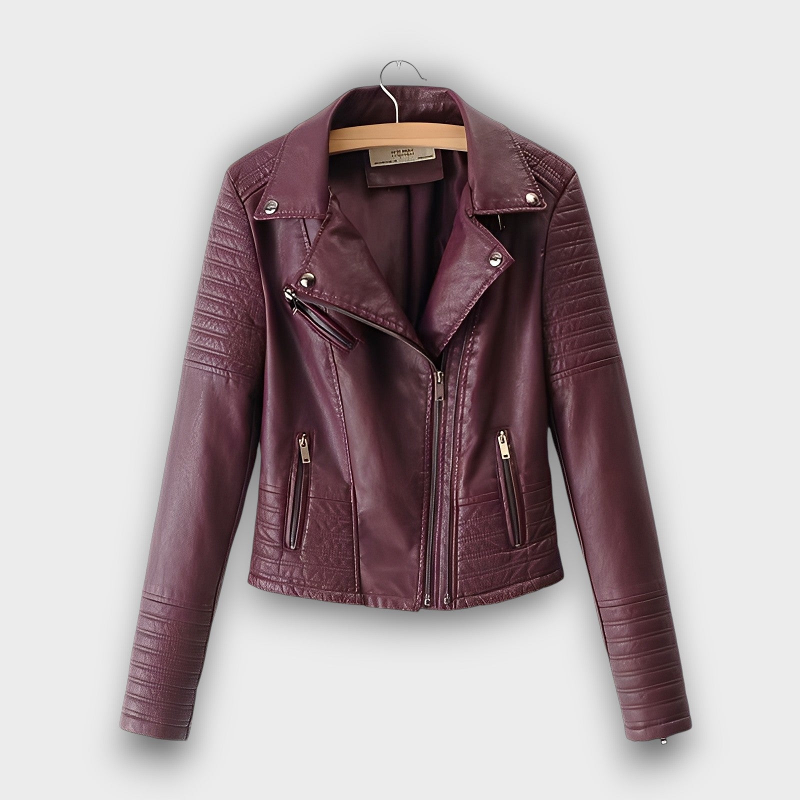 Veste biker courte en similicuir (femme)