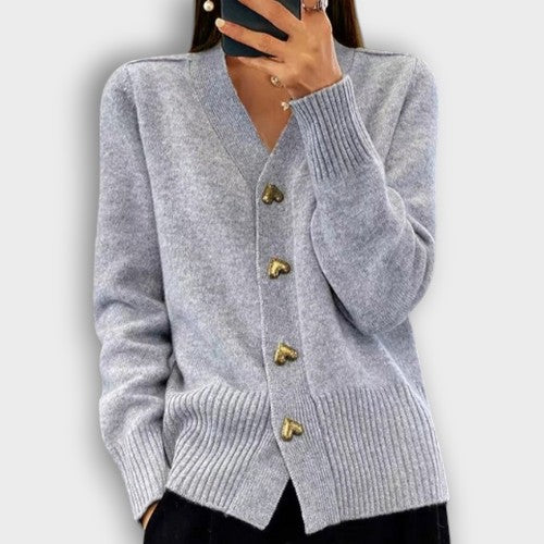 Cardigan avec boutons en forme de cœur (femme)