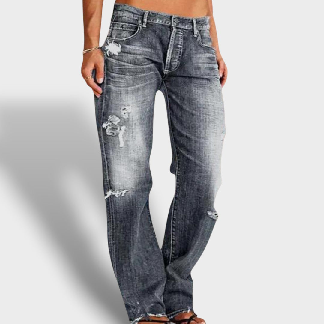 Jean destroy coupe ample (femme)