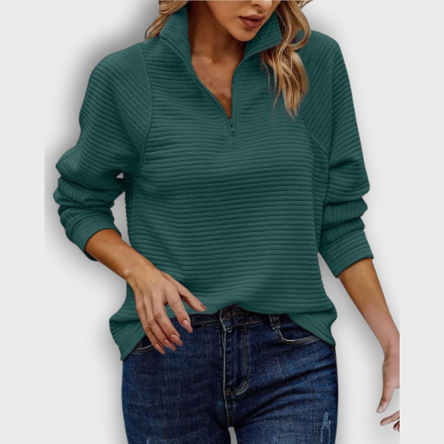 Pull femme demi-zip élégant