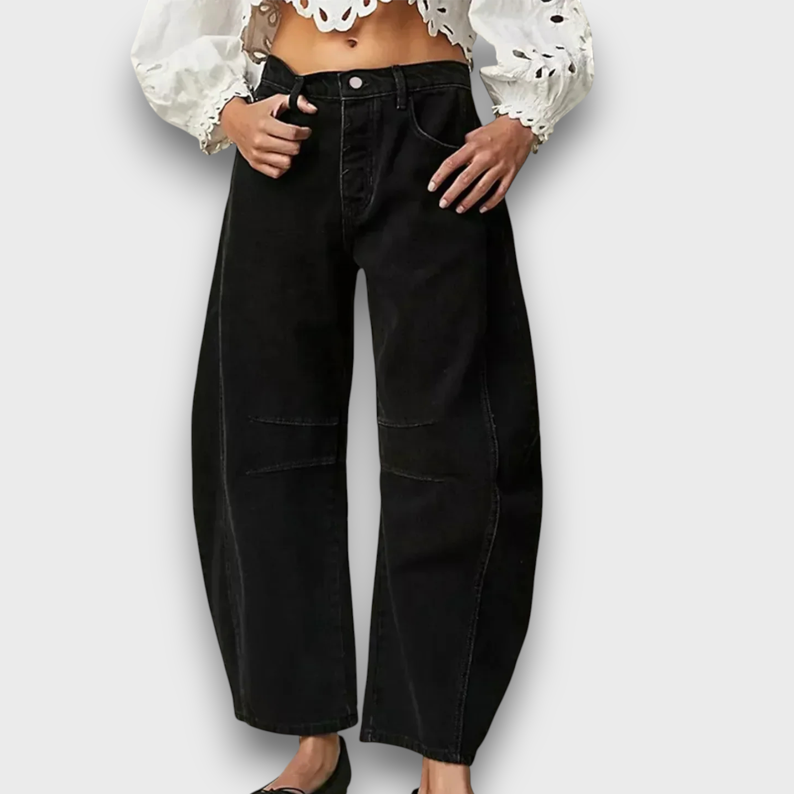 Jean large taille haute (femme)