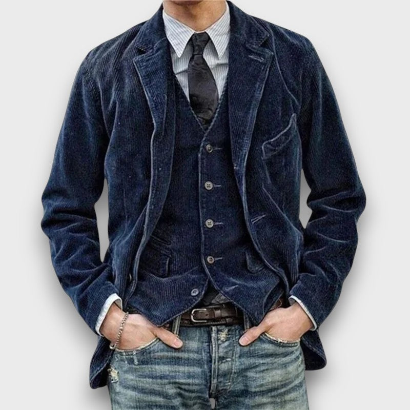Veste en velours côtelé avec gilet (homme)