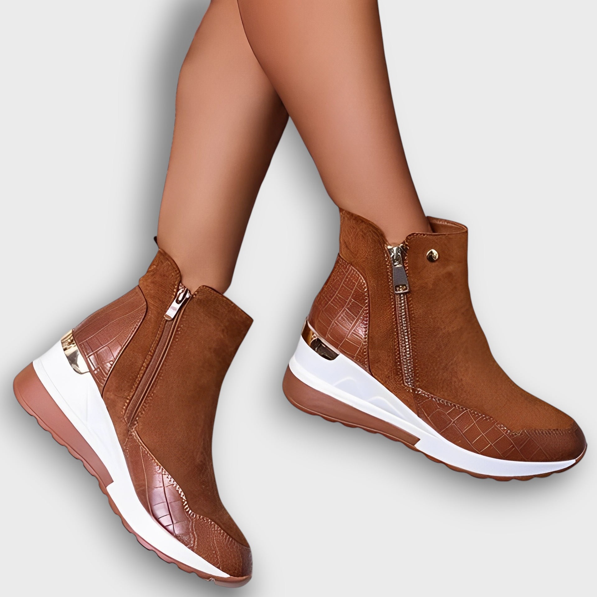 Bottines compensées zippées tendance (femme)