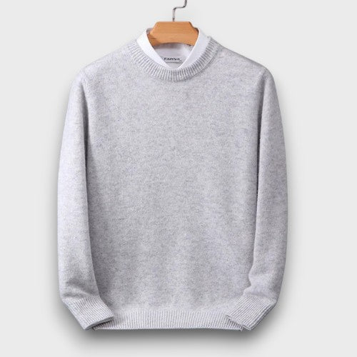 Pull classique à col rond avec effet chemise (homme)