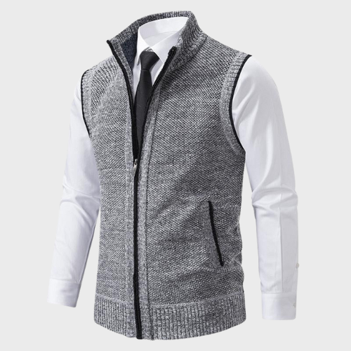 Gilet zippé en maille pour homme