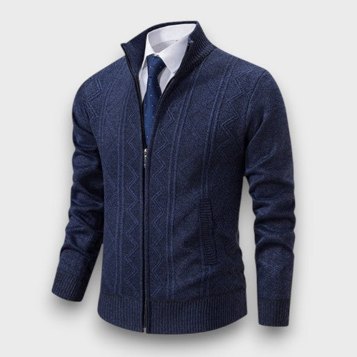 Gilet zippé à motif en tricot (homme)