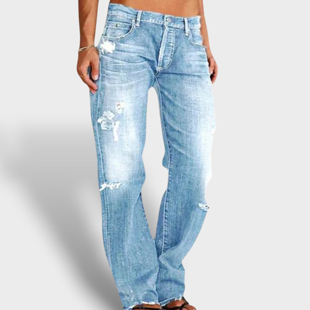 Jean destroy coupe ample (femme)