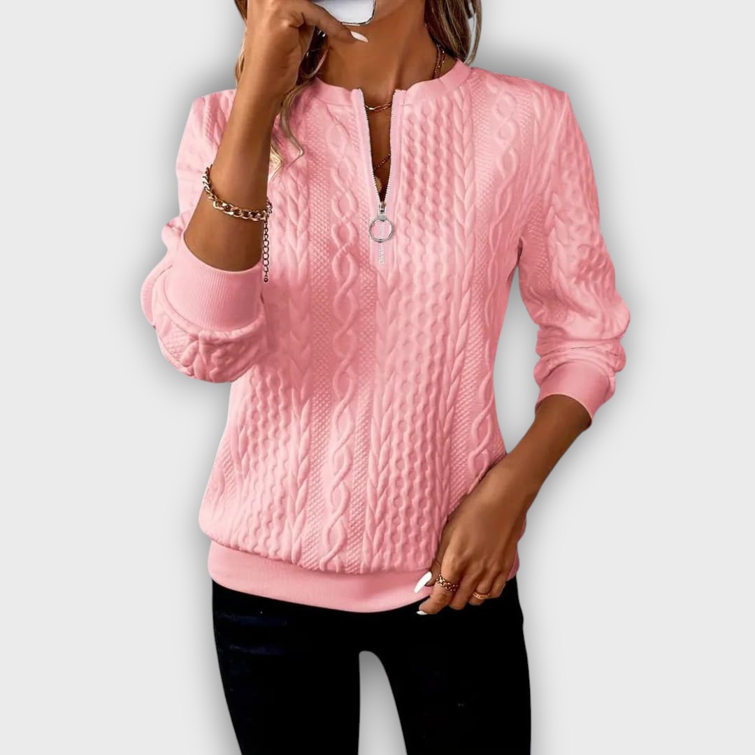 Pull femme en maille torsadée