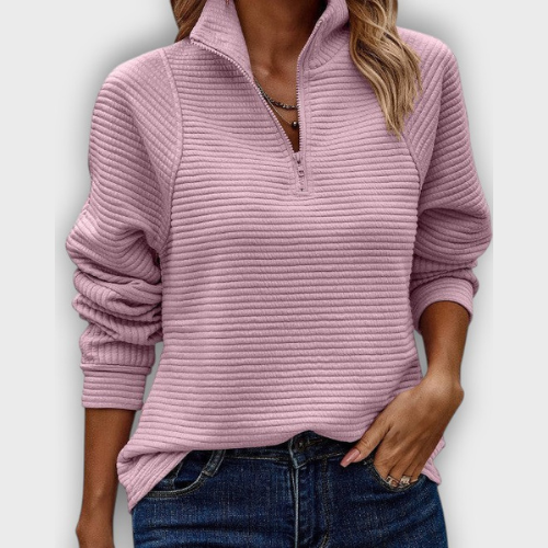 Pull femme demi-zip élégant