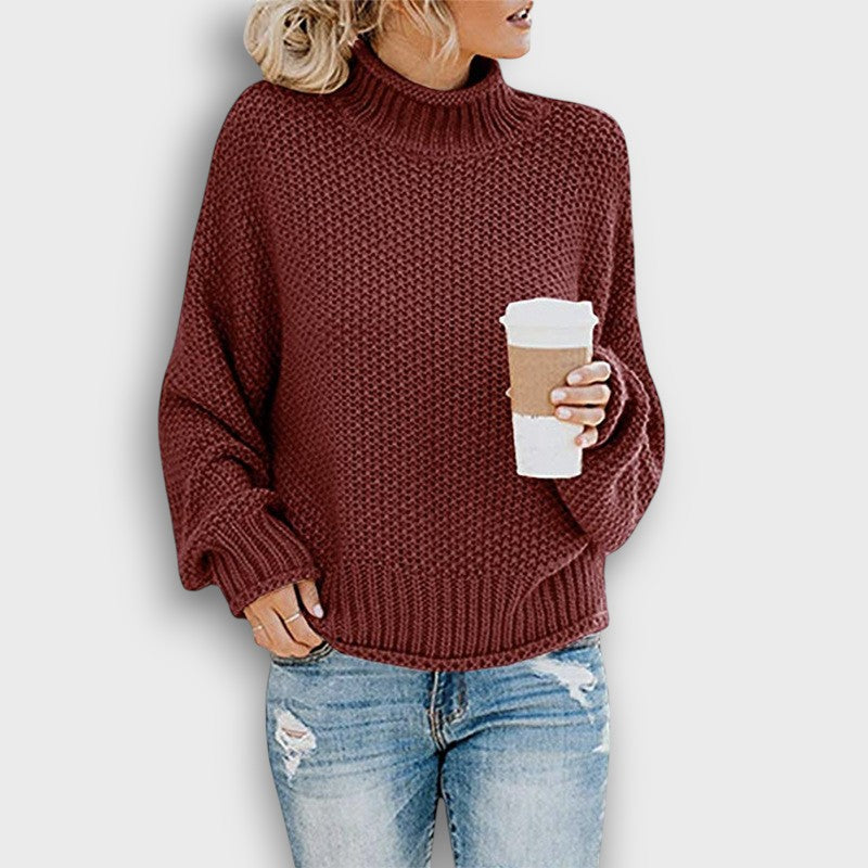 Pull en maille col montant