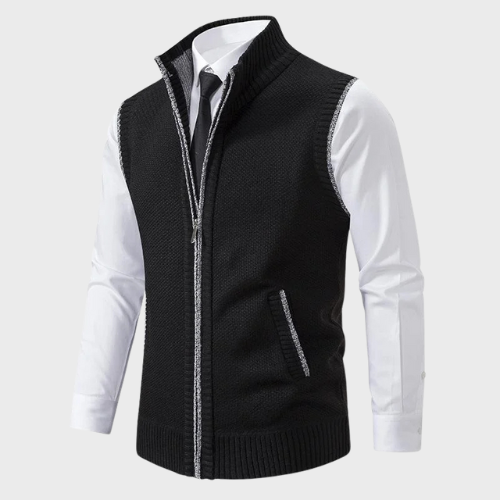 Gilet zippé en maille pour homme