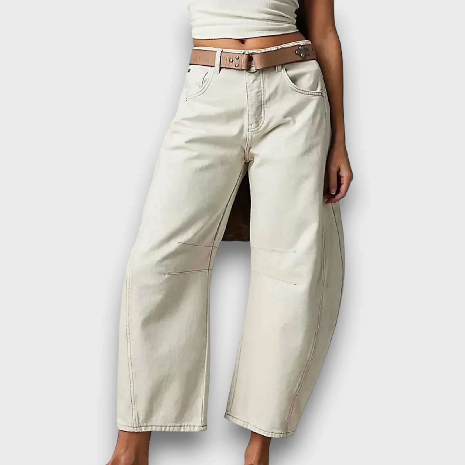 Jean large taille haute (femme)