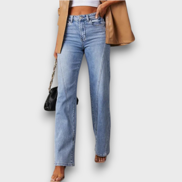 Jean droit à taille haute (femme)