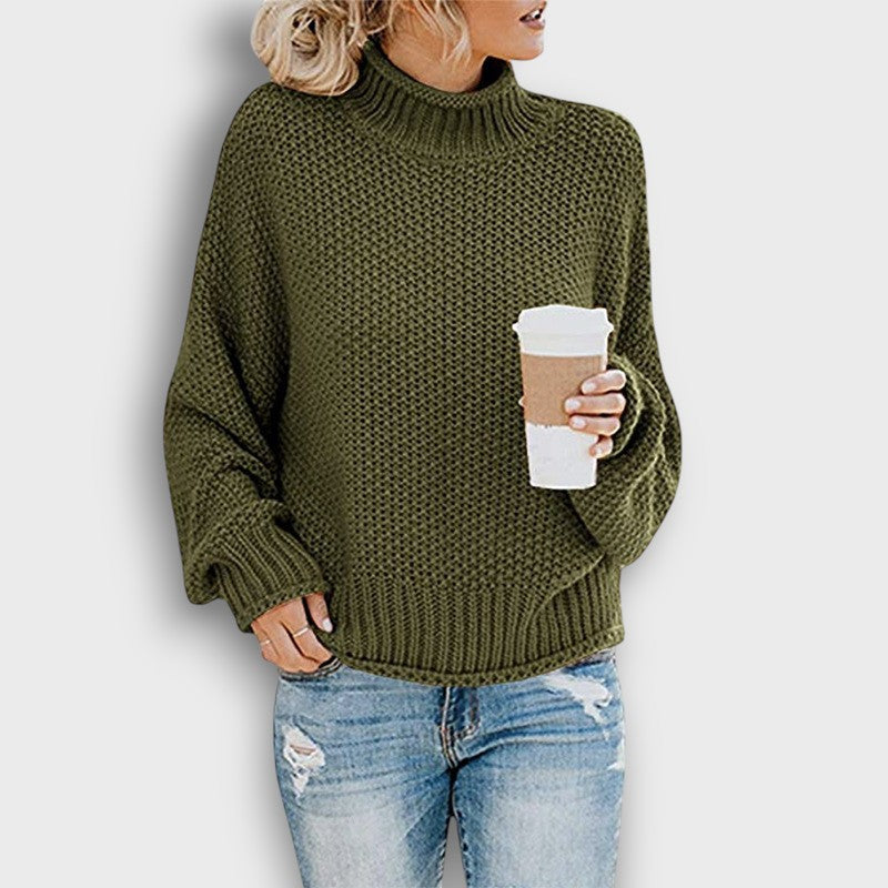Pull en maille col montant
