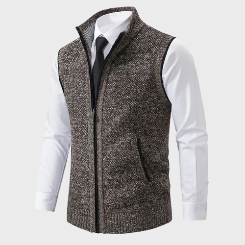 Gilet zippé en maille pour homme