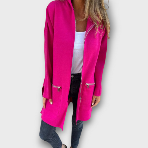 Gilet long pour femme avec fermeture éclair