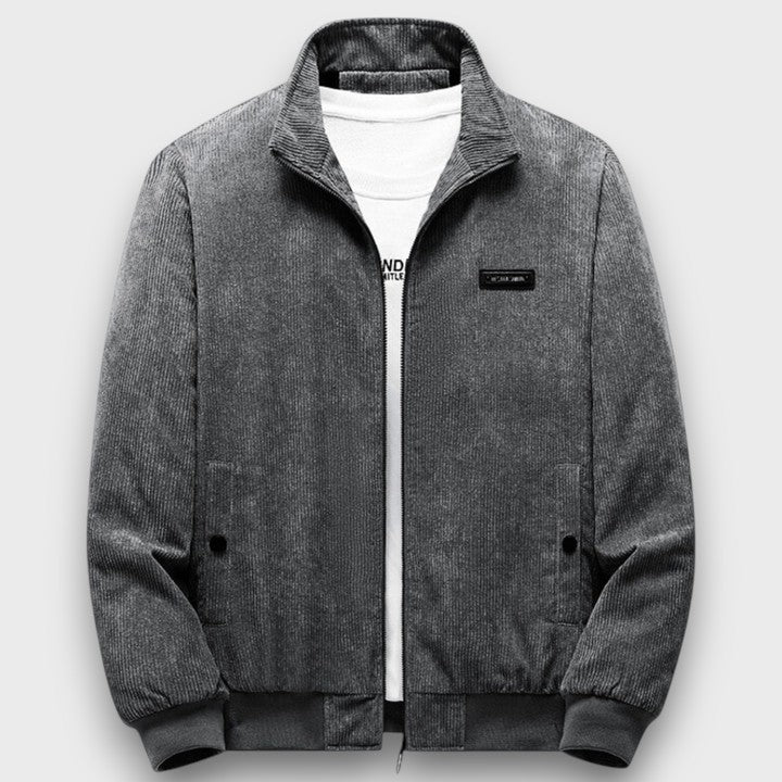 Veste en velours côtelé zippée à col montant (homme)