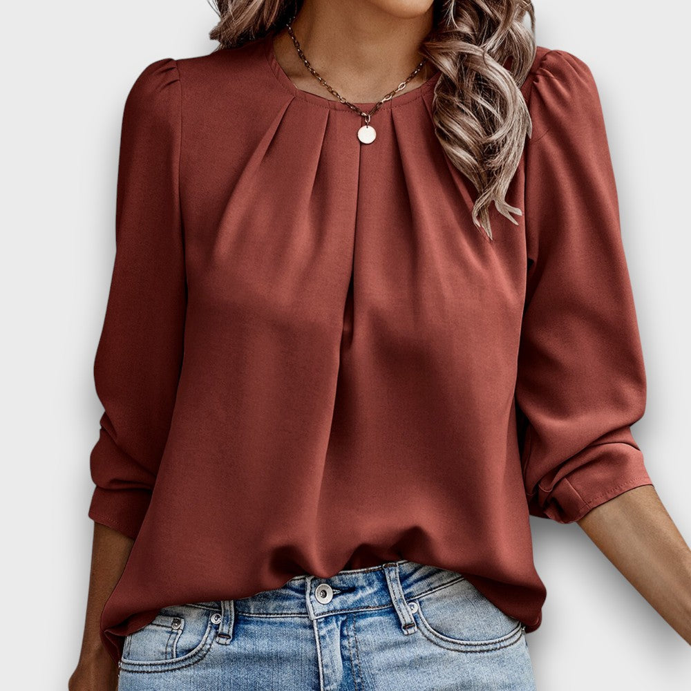Blouse élégante plissée à manches 3/4 (femme)