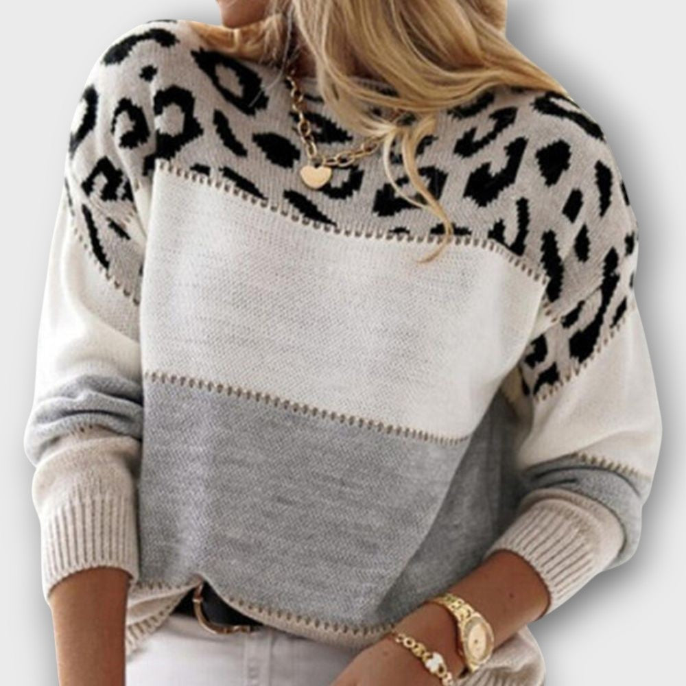 Pull femme à motif léopard