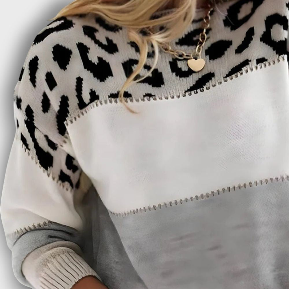 Pull femme à motif léopard