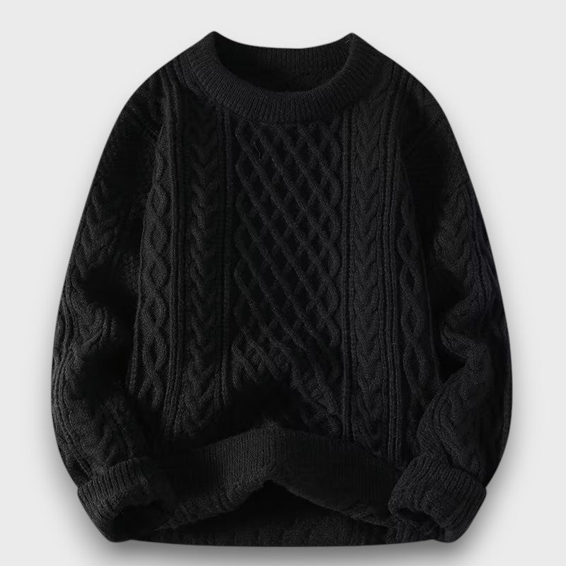 Pull homme en maille torsadée