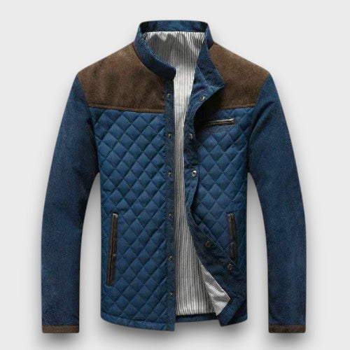 Veste matelassée avec empiècement contrasté aux épaules et fermeture éclair (homme)