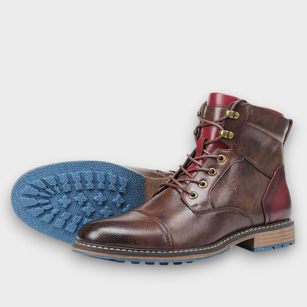 Bottines en cuir style vintage à lacets (homme)