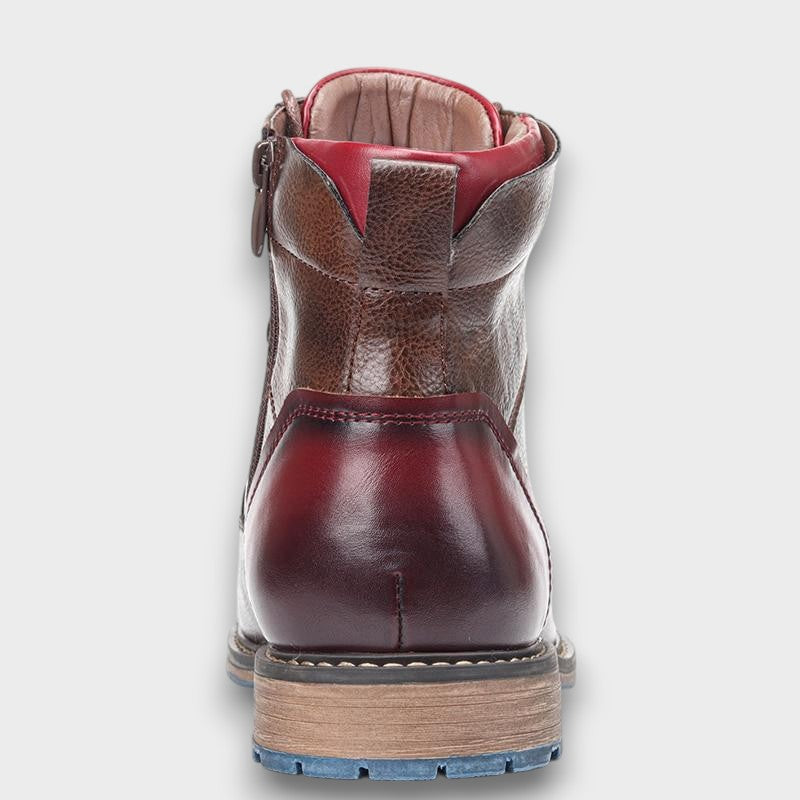 Bottines en cuir style vintage à lacets (homme)