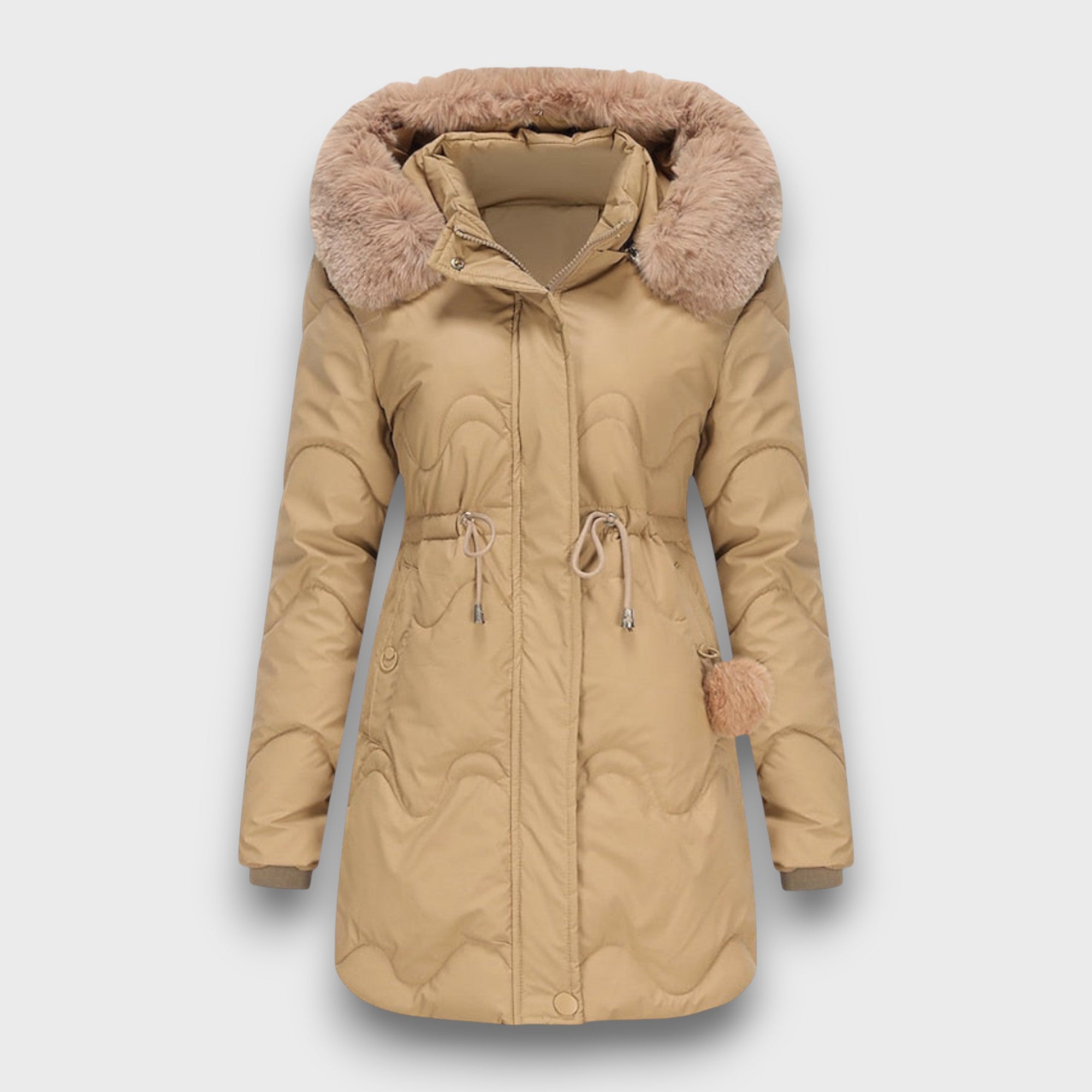 Manteau matelassé avec col en fausse fourrure