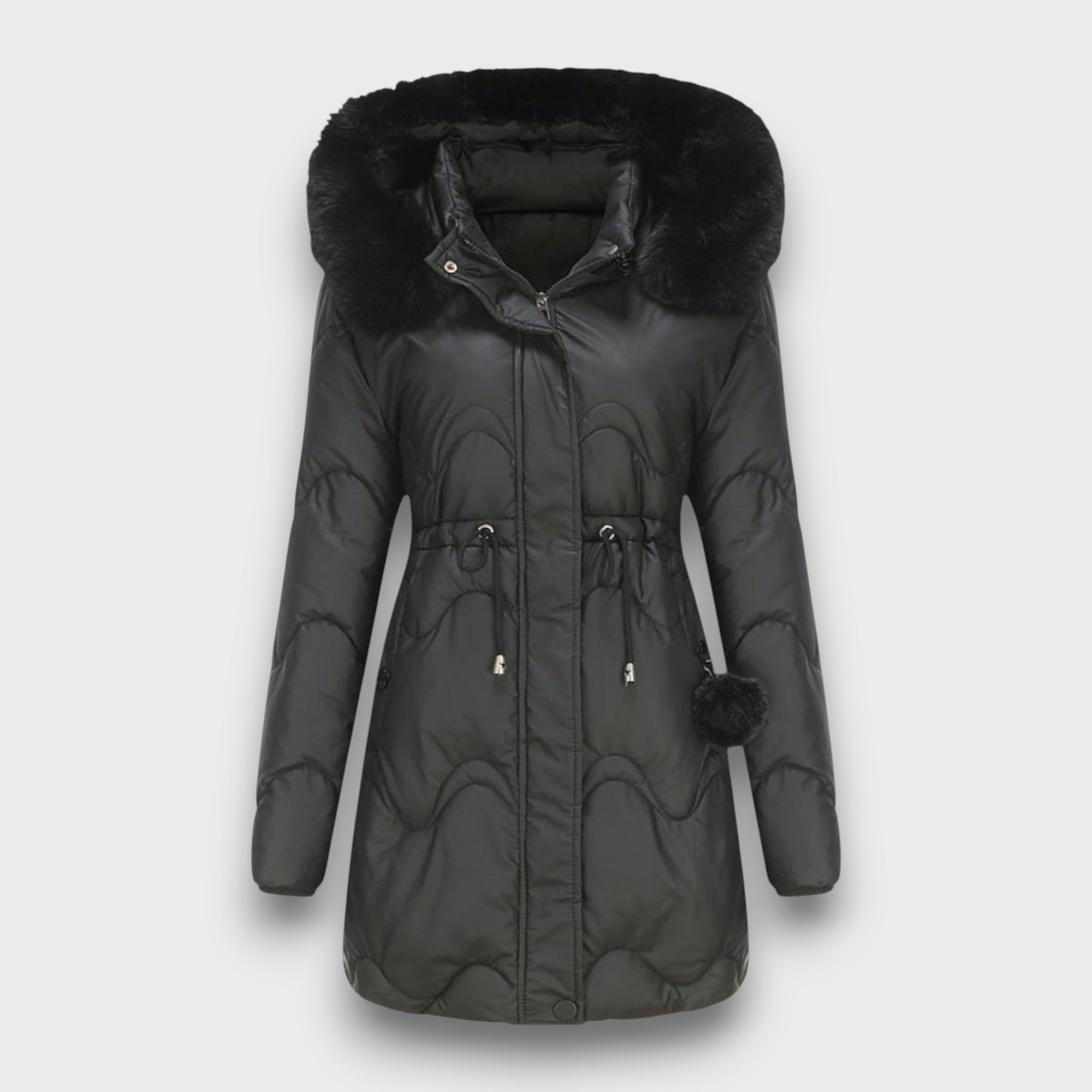 Manteau d’hiver femme avec capuche en fausse fourrure