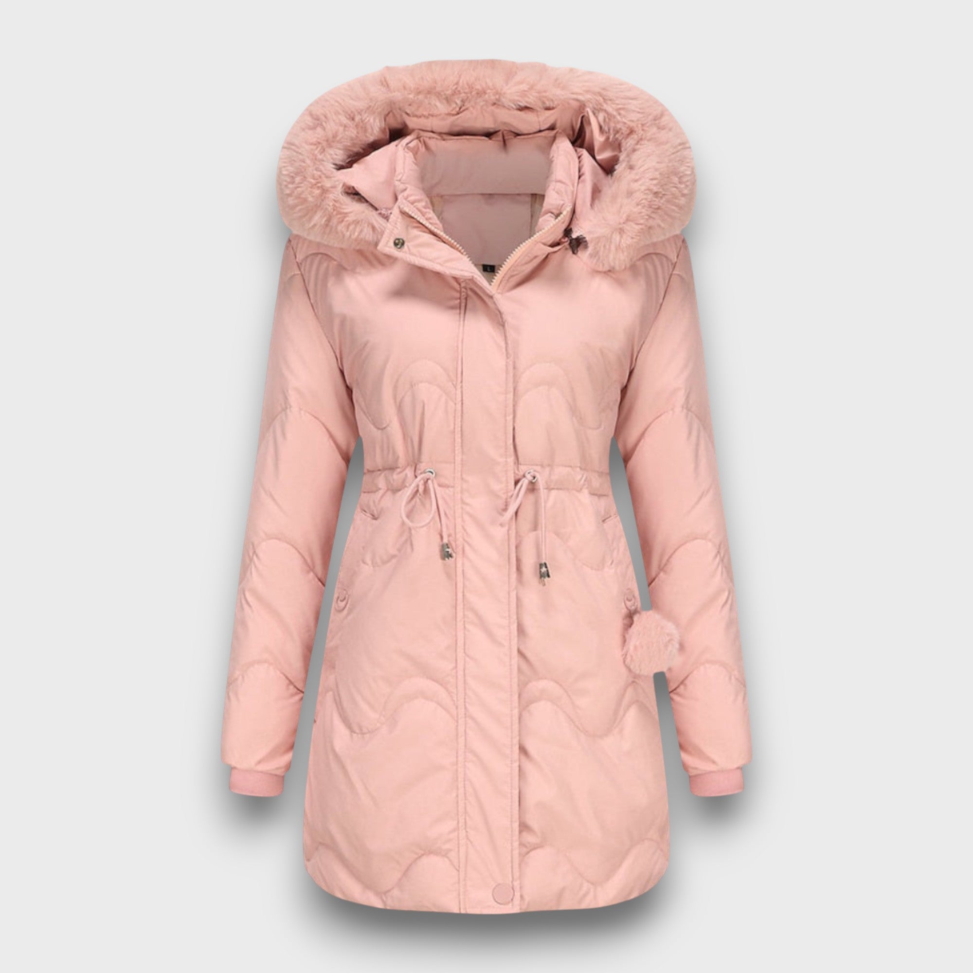 Manteau d’hiver femme avec capuche en fausse fourrure