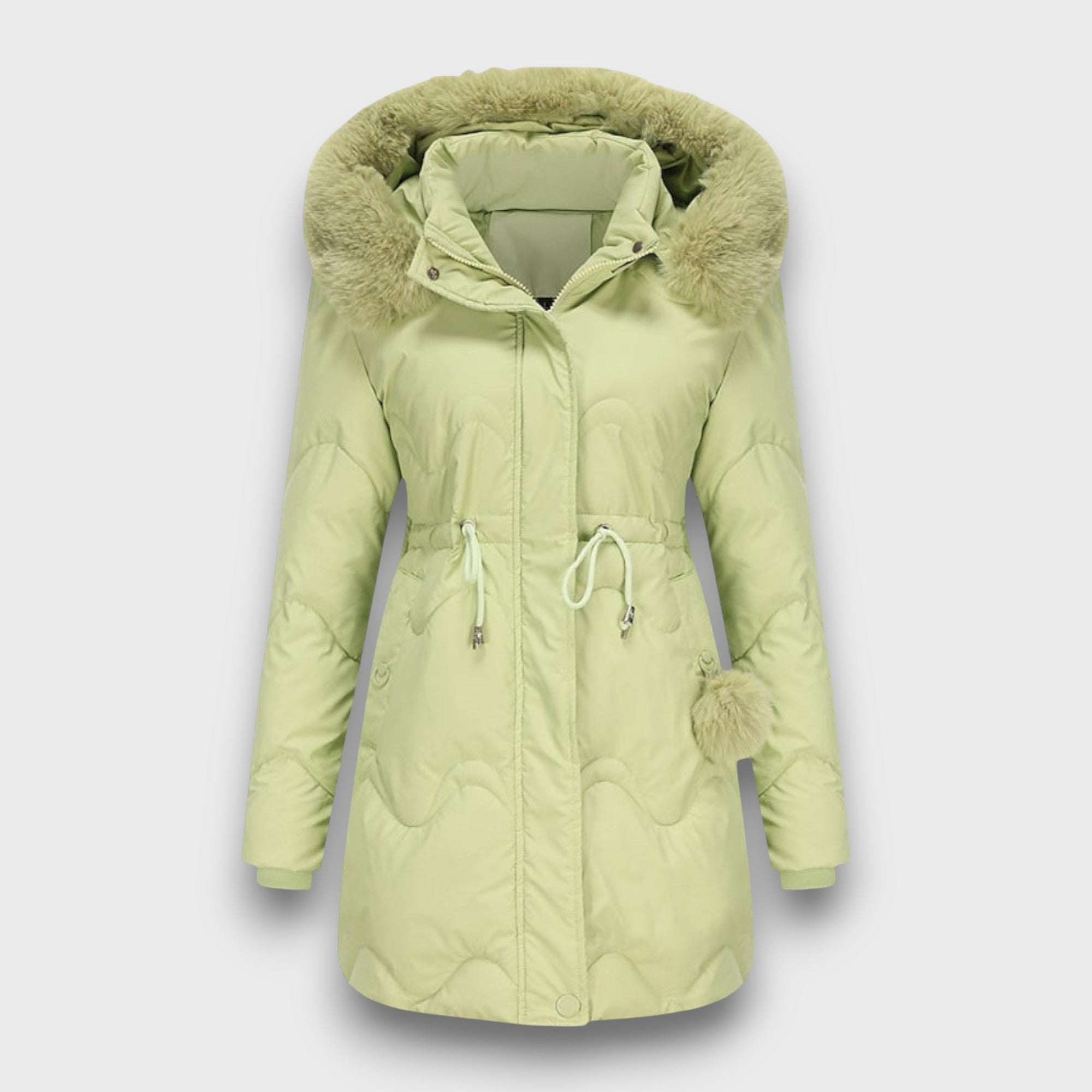 Manteau matelassé avec col en fausse fourrure