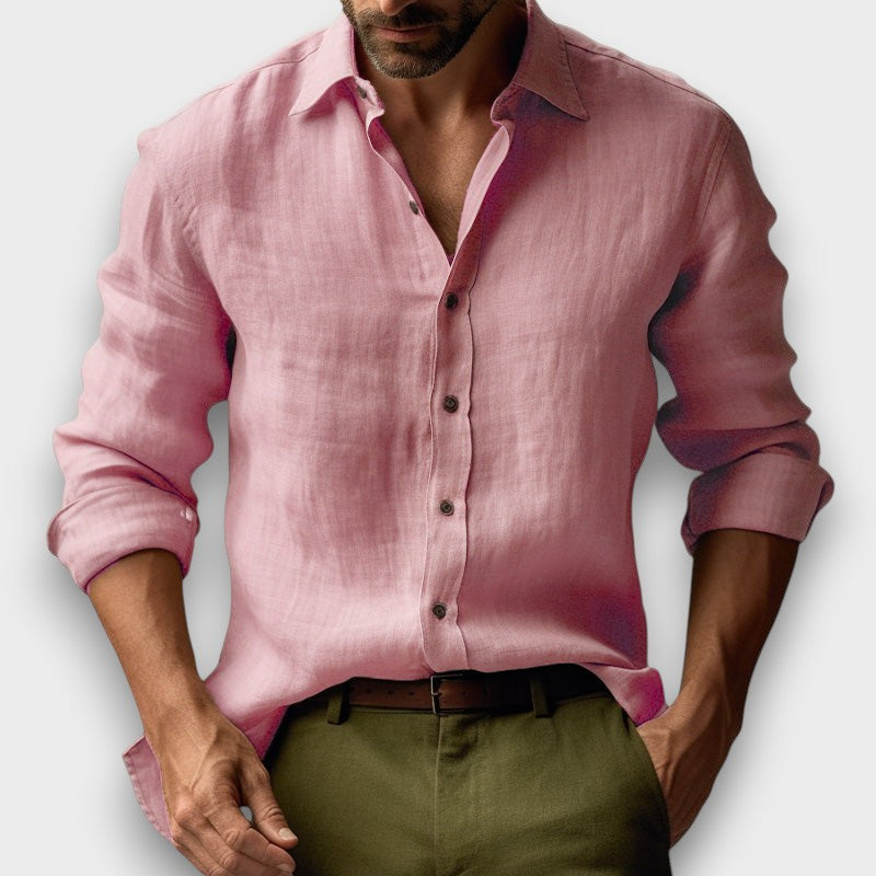 Chemise lin manches longues classique (homme)