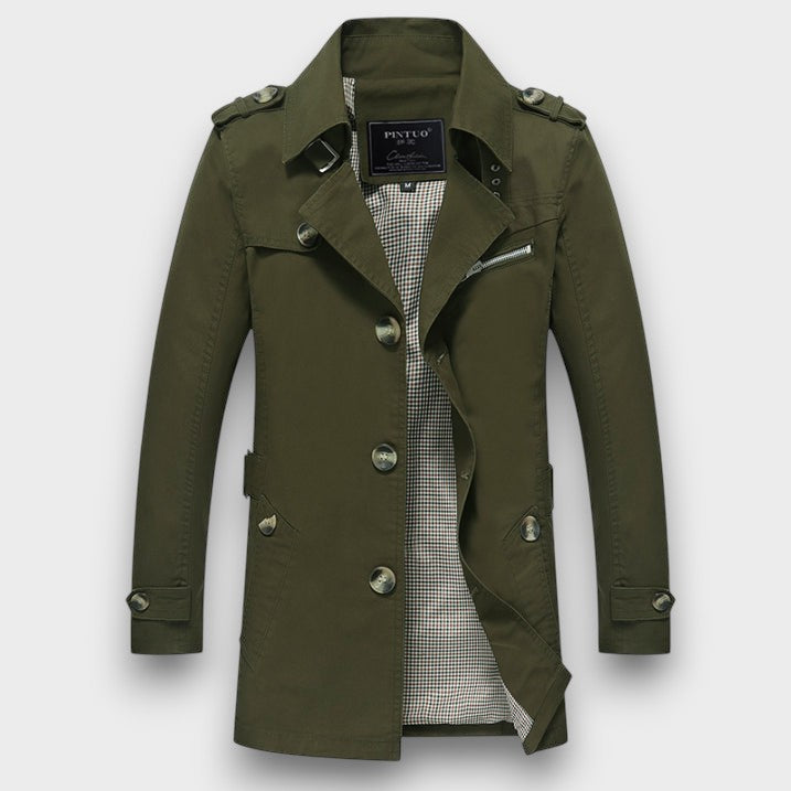 Trench classique manches longues à boutons (homme)