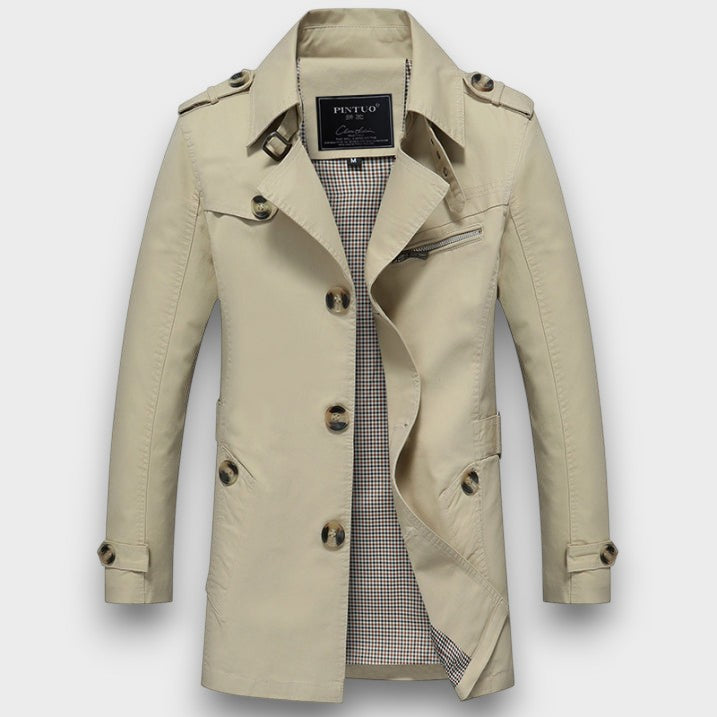 Trench classique manches longues à boutons (homme)