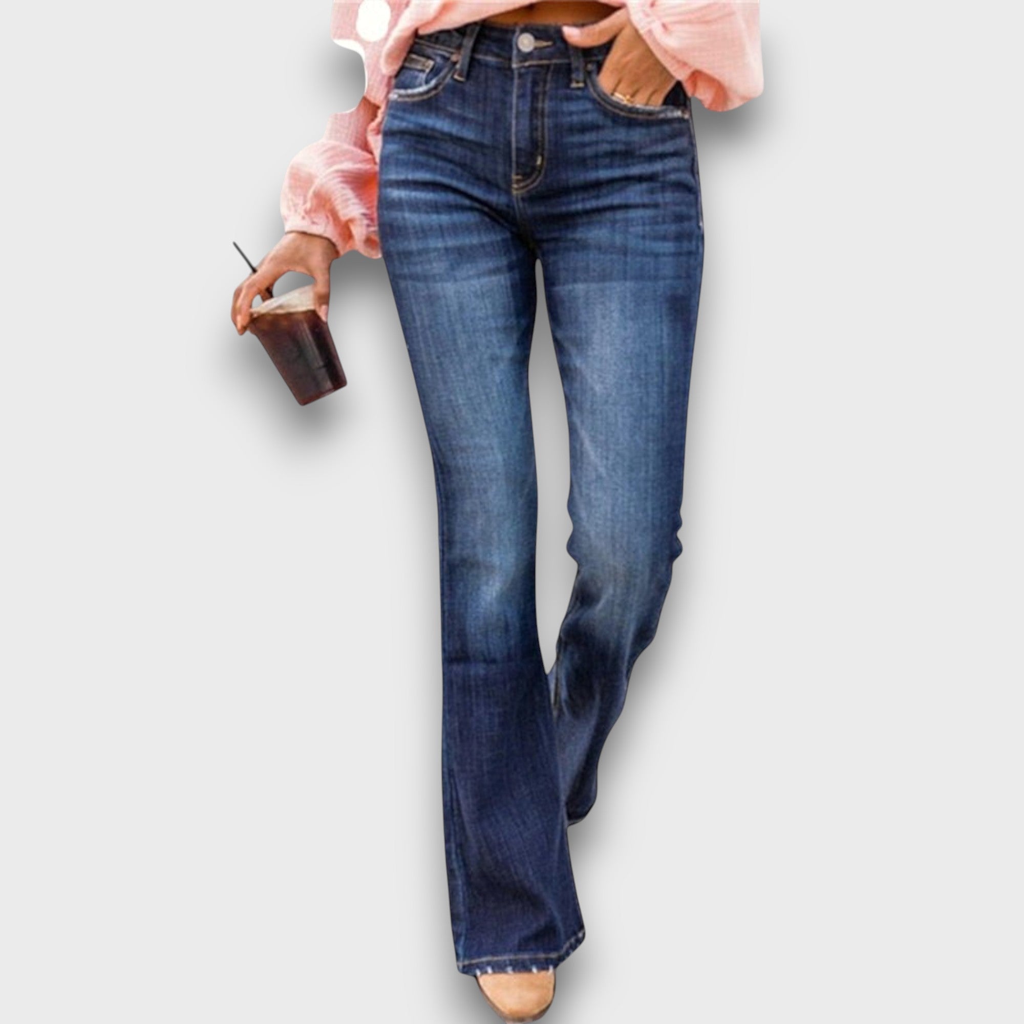 Jean bootcut taille haute femme