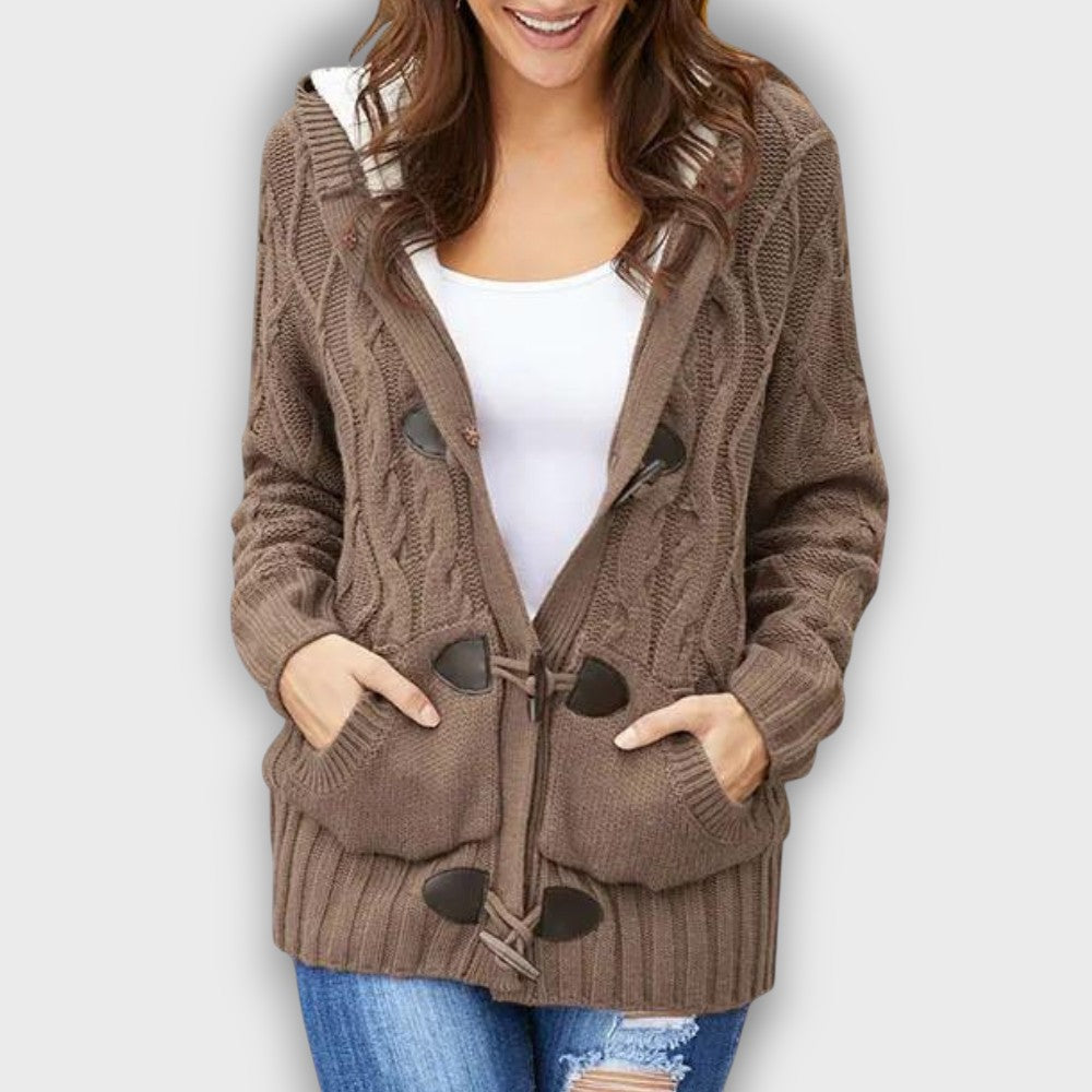 Gilet à capuche avec boutons toggle (femme)