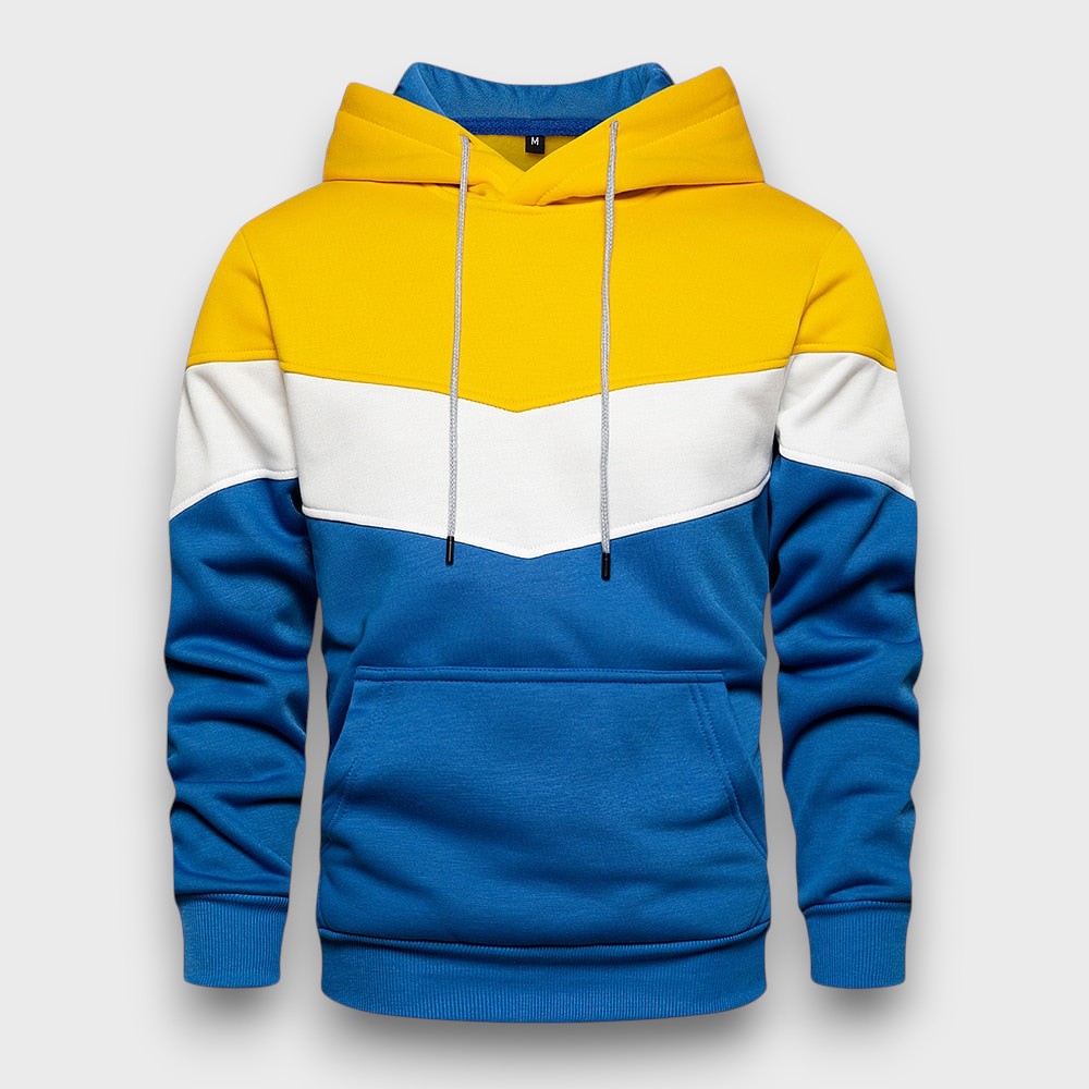 Sweat à capuche homme à design colorblock