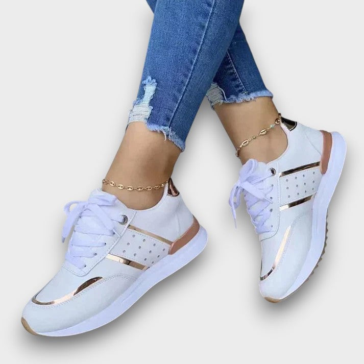 Baskets élégantes avec détails métallisés (femme)
