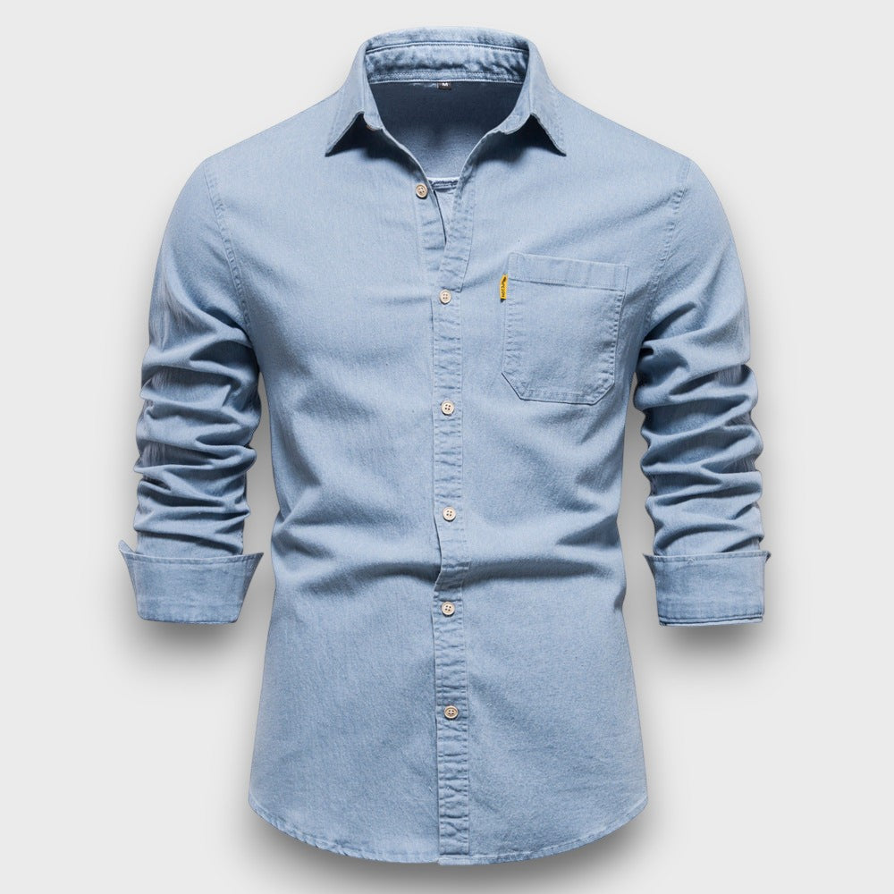 Chemise en jean avec poche poitrine (homme)