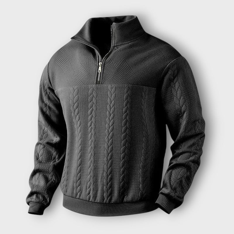 Pull en tricot à col zippé (homme)