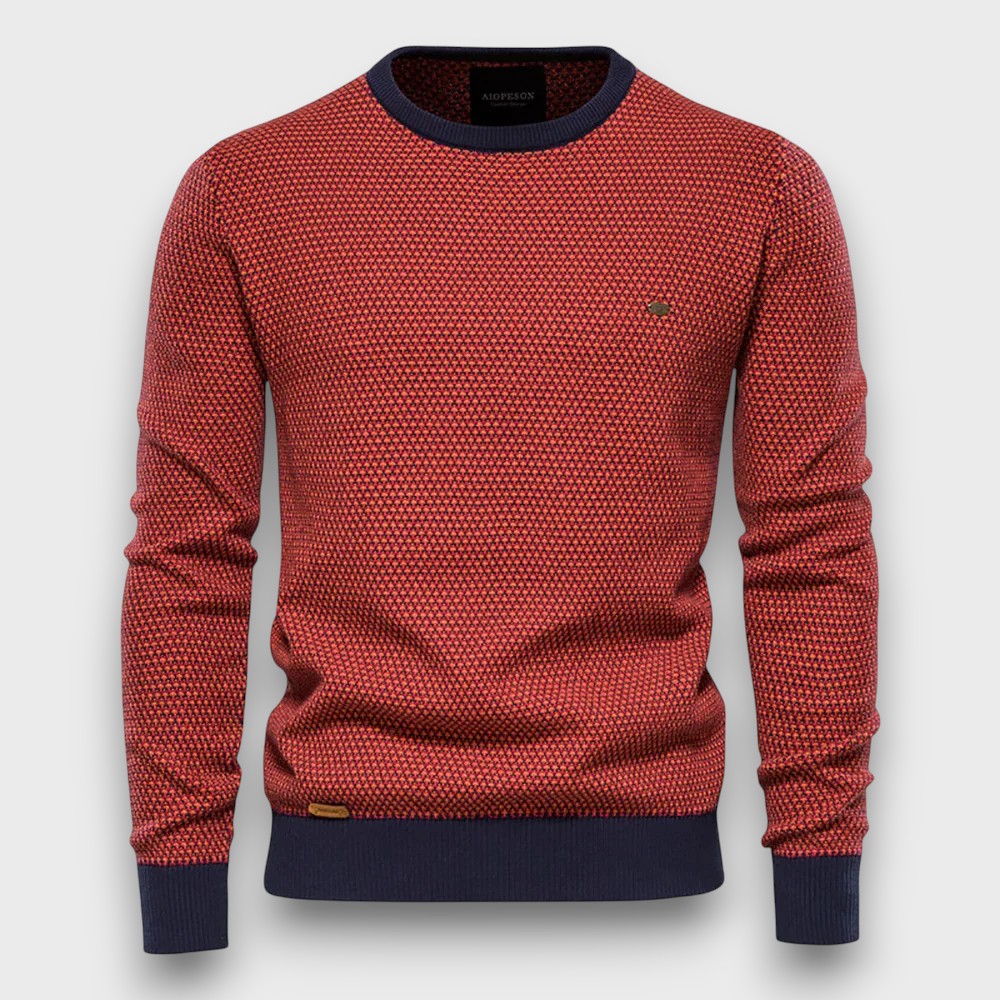 Pull en tricot à col rond à motif (homme)