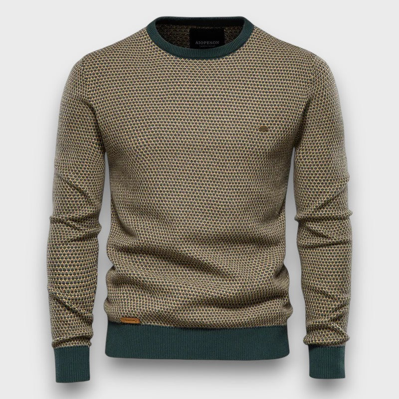 Pull en tricot à col rond à motif (homme)