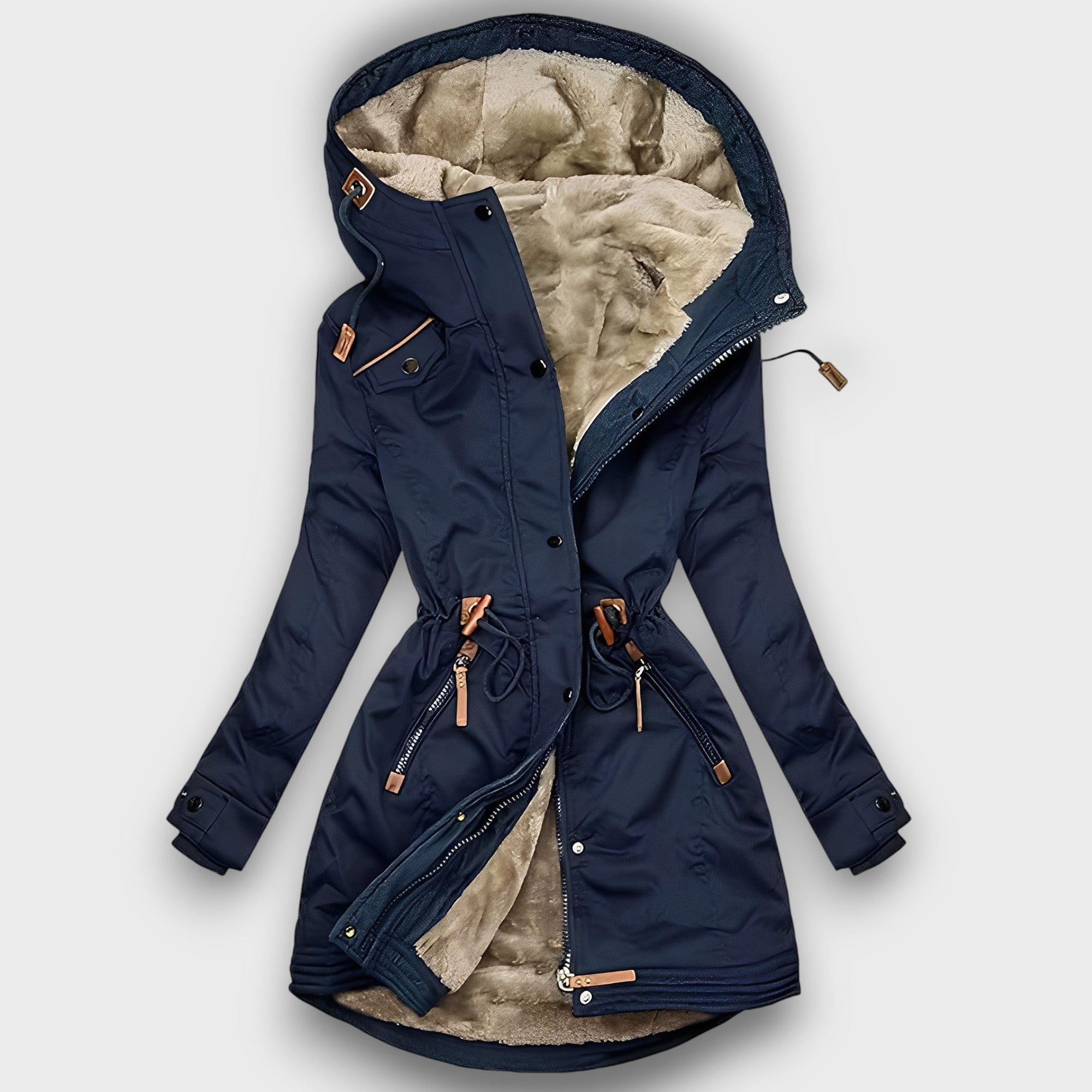 Veste d’hiver femme avec capuche et doublure polaire