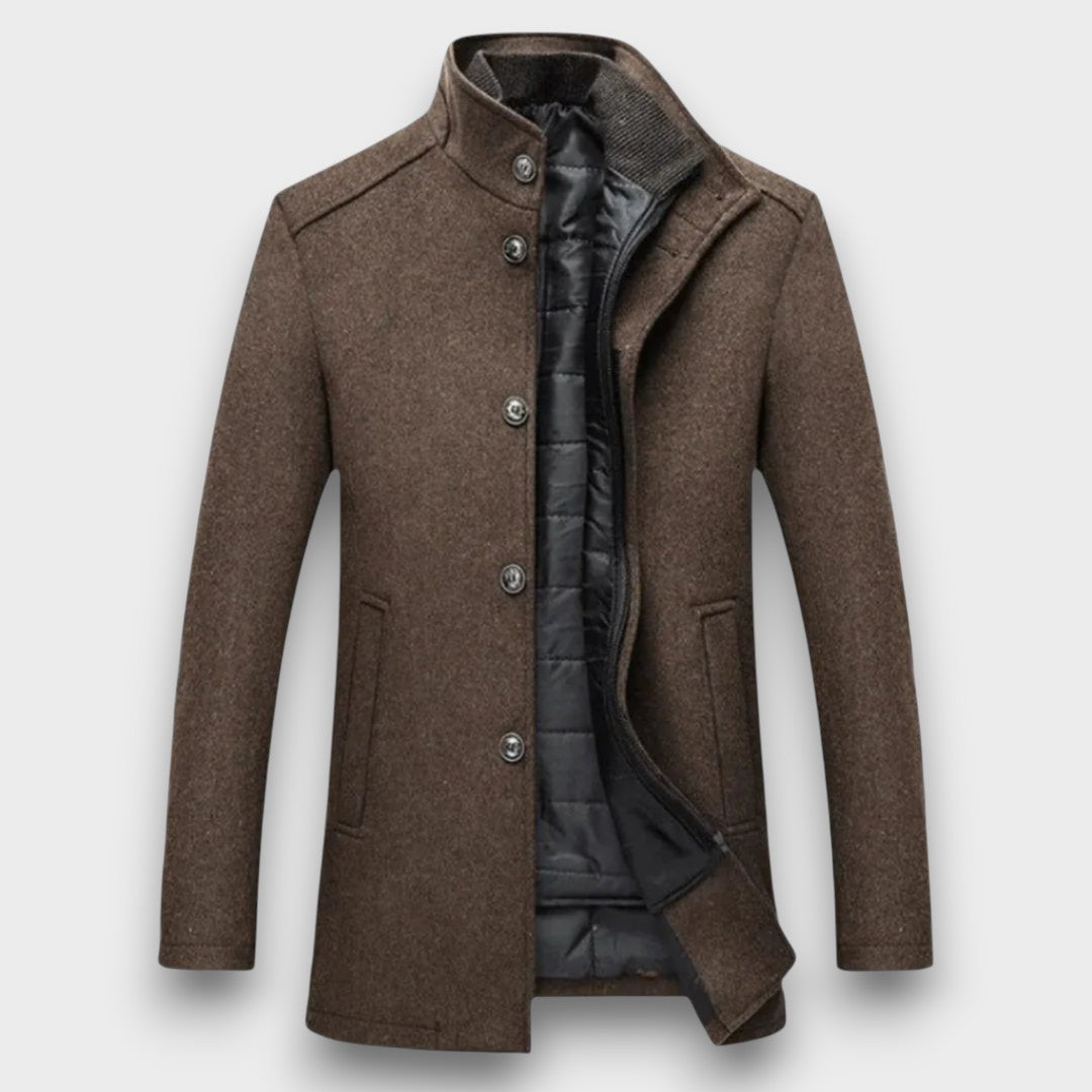 Manteau en laine à col montant (homme)