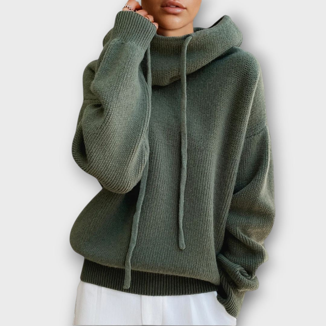 Pull oversize à capuche en maille