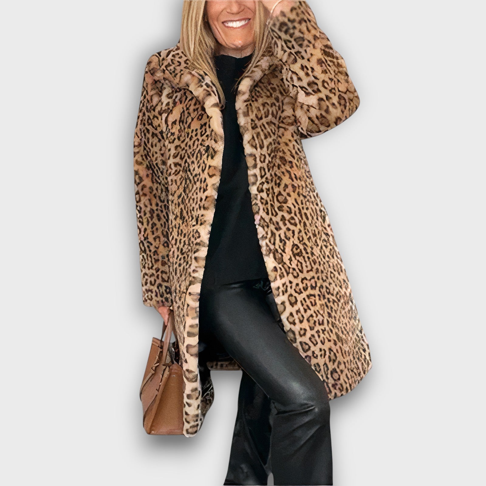 Manteau en fausse fourrure motif léopard