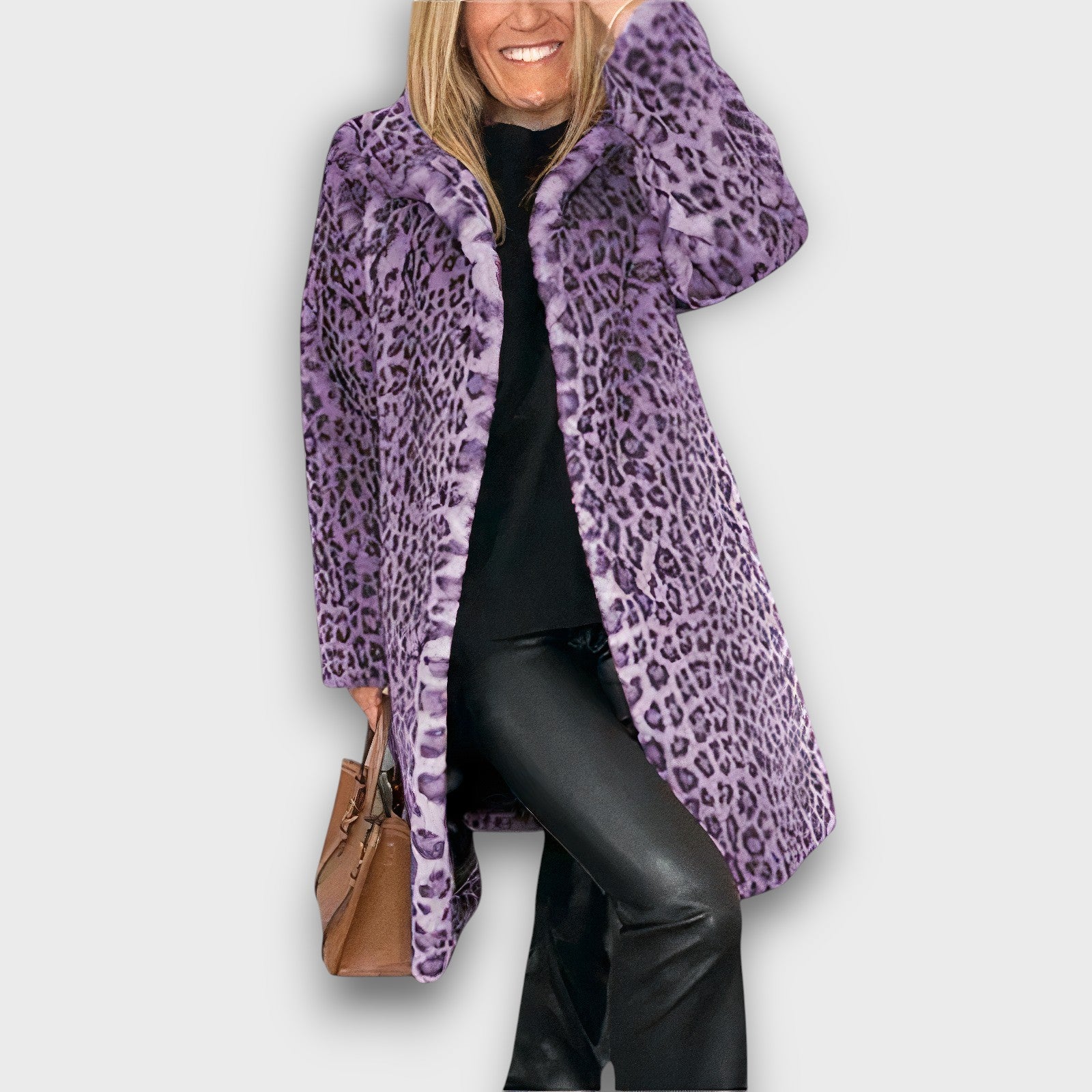 Manteau en fausse fourrure motif léopard