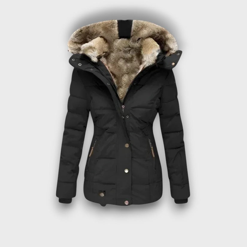 Veste d’hiver femme doublée en fausse fourrure